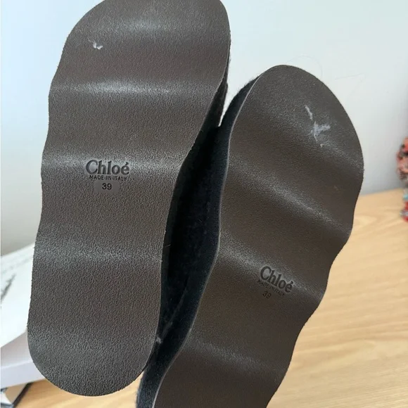 Chloe Black Woven Felt Slip-On Sandals - Picture 4 of 4